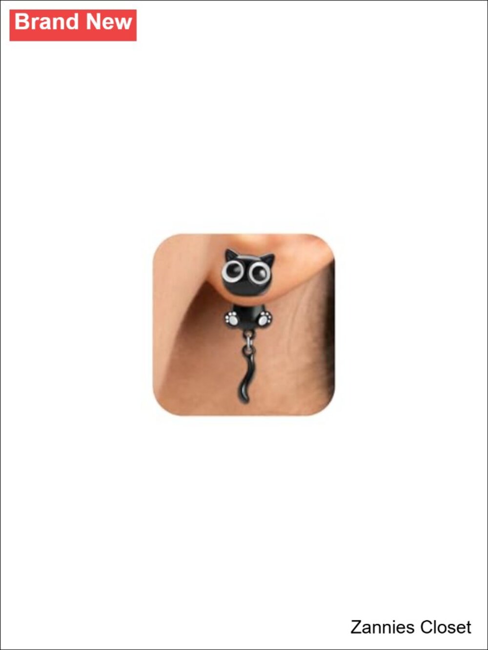 👻 Cute Black Cat Earrings for Women Cat Paw Stud Earrings Halloween Christmas